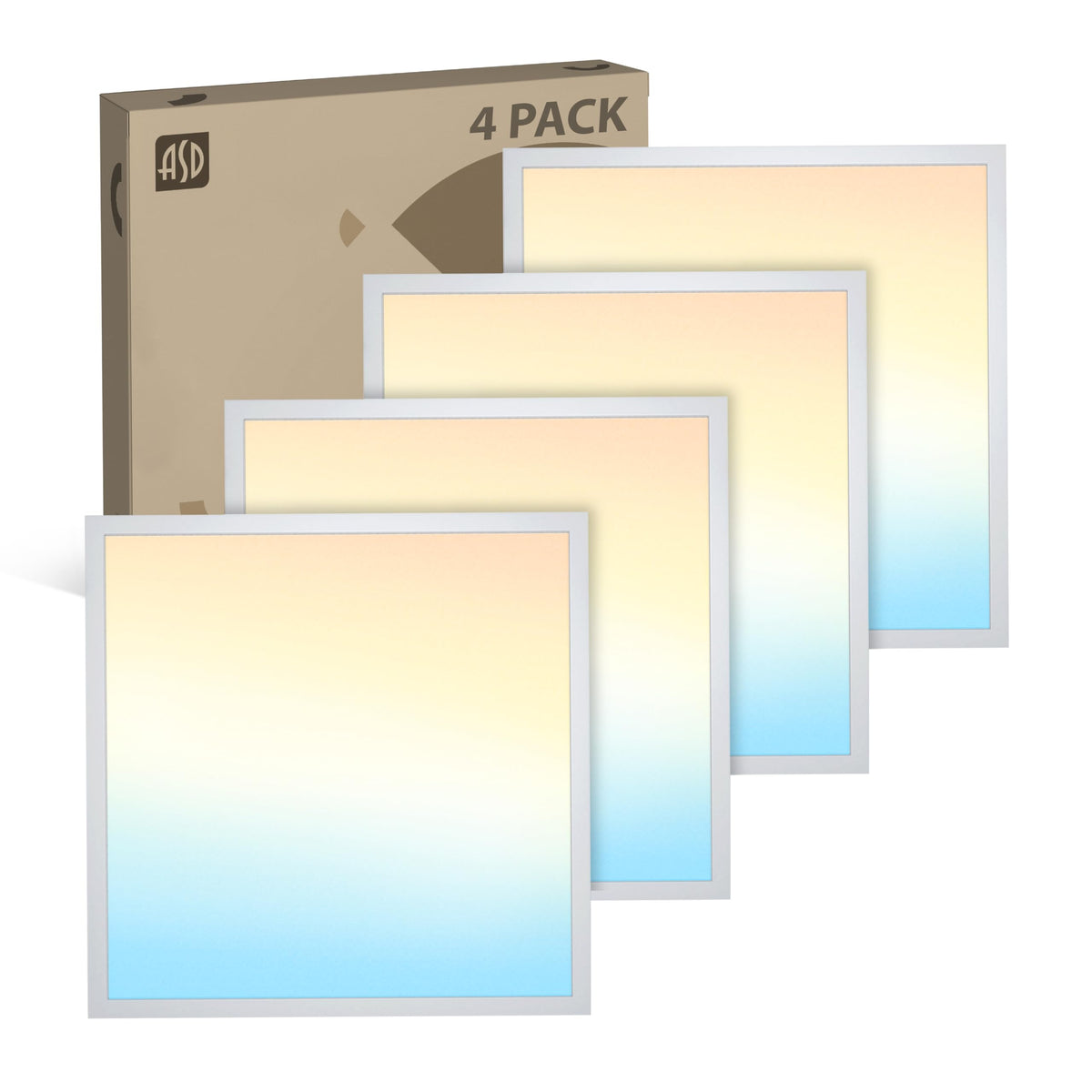 ASD 2x4 LED Flat Panel Light, 4000K (Bright White) UL DLC 2 Pack