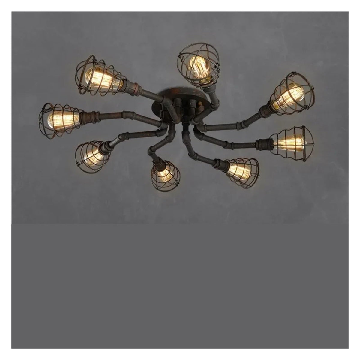 Vintage Iron Light Water Pipe Ceiling Light Fixture Creative Retro Nostalgia Light,Foyer