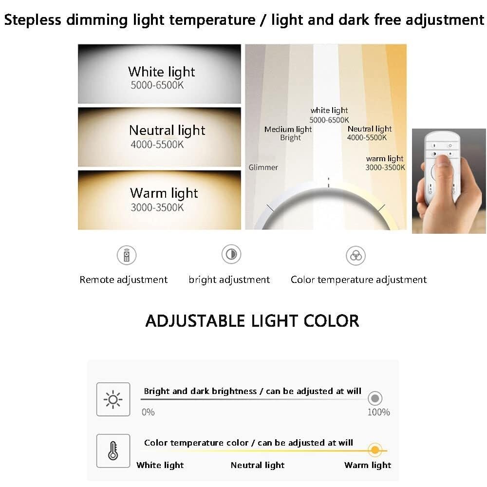 15.8" Dimmable LED Flush Mount Ceiling Light with Remote, 3000K-6000K for Bedroom Living Room(Natural Grey,23.6in)