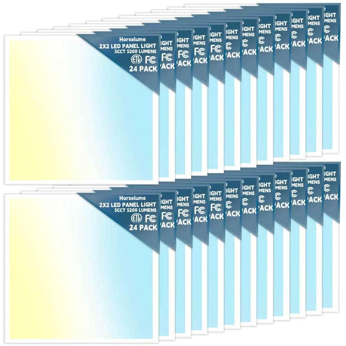 24 Pack 2x2 LED Flat Panel Light, Drop Ceiling, 5CCT 20-40W 0-10V