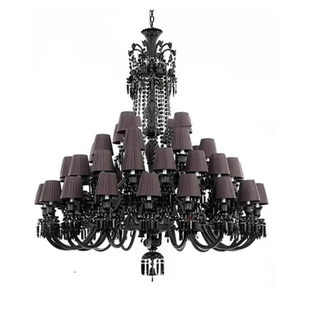 Modern Large Crystal Chandelier Lighting for Dining Room Black Chandelier Home Contemporary Pendant Lamp Living Room LED Lights Contemporary