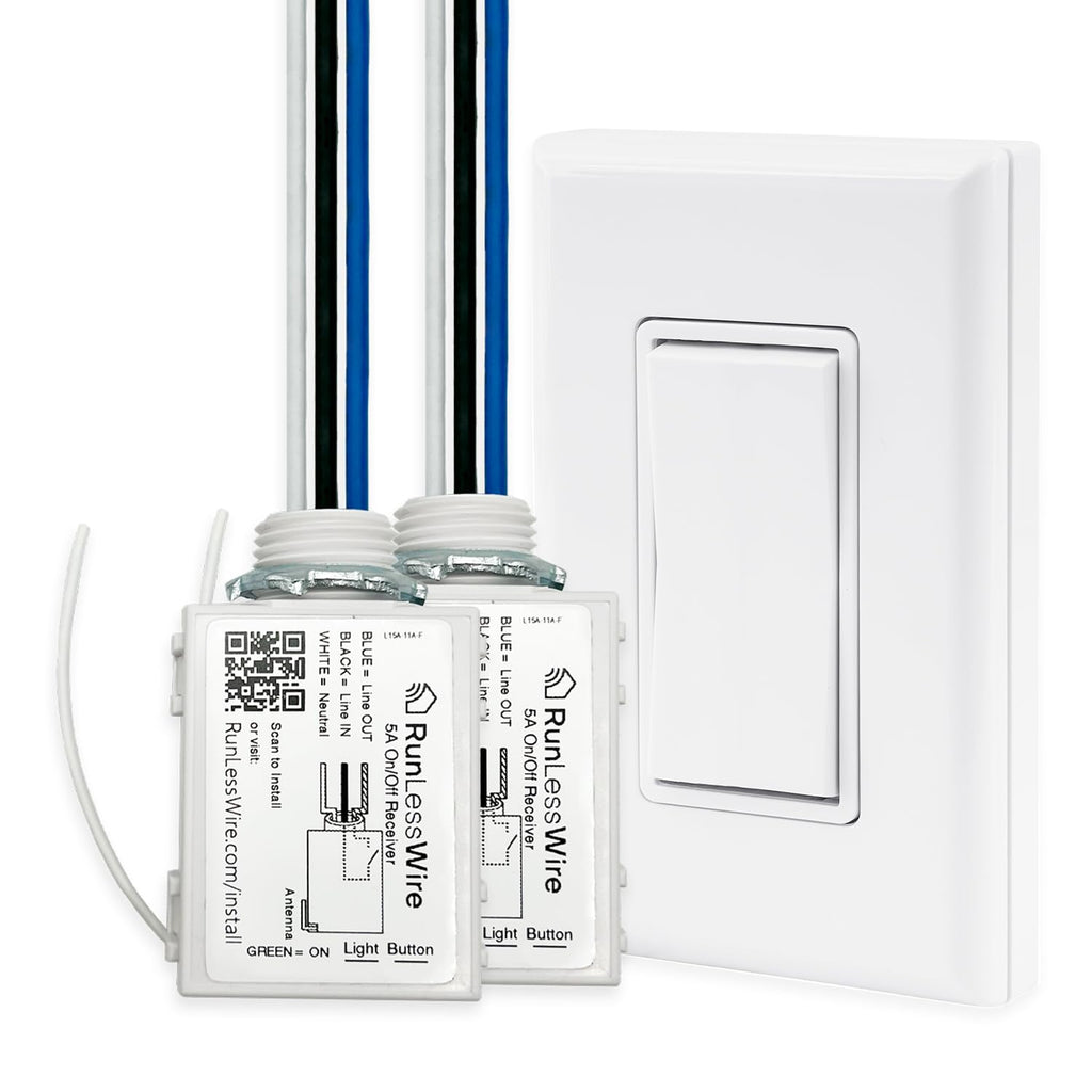 2 Fixture Battery-Free Wireless Light Switch Kit - Light Almond