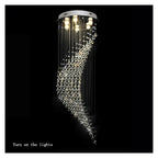 Spiral Waterfall Crystal Chandelier Vertical Hanging Light ,Ambient