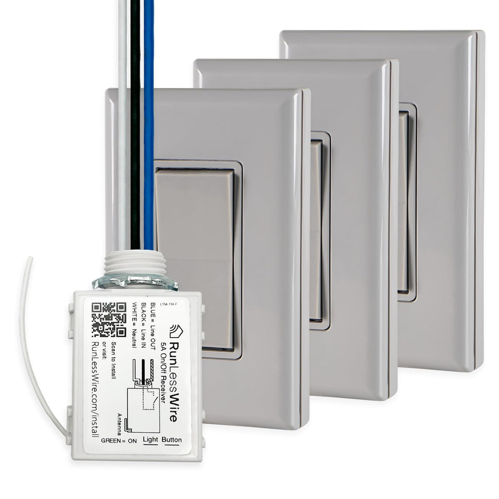 2 Fixture Battery-Free Wireless Light Switch Kit - Light Almond