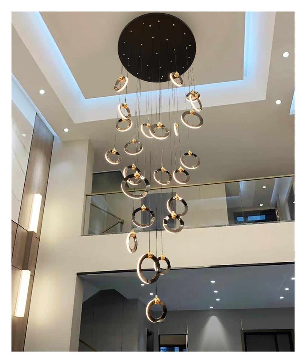 Multi Ring Spiral Suspended Fixture Round Canopy Hanging Decor ,Classic