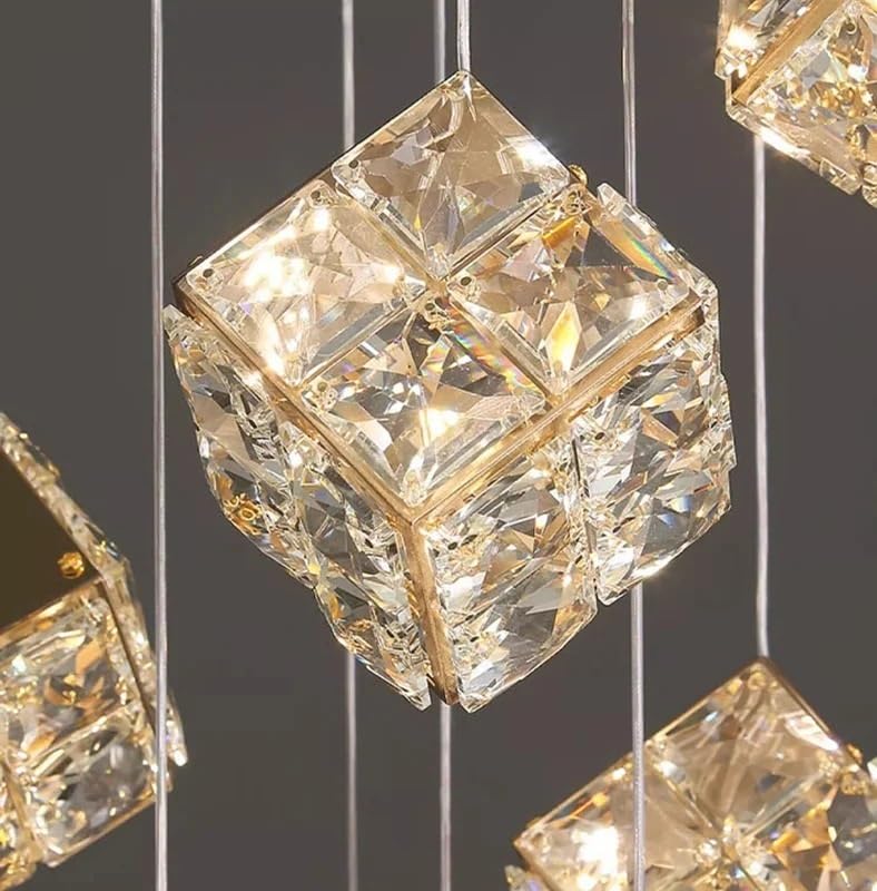 Chandelier Light, LED Crystal Chandelier Nordic Home Decoration Lustre Ceiling Pendant Lamp Luxury Staircase Living Room Villa Lighting(40 Head,Neutral Light)
