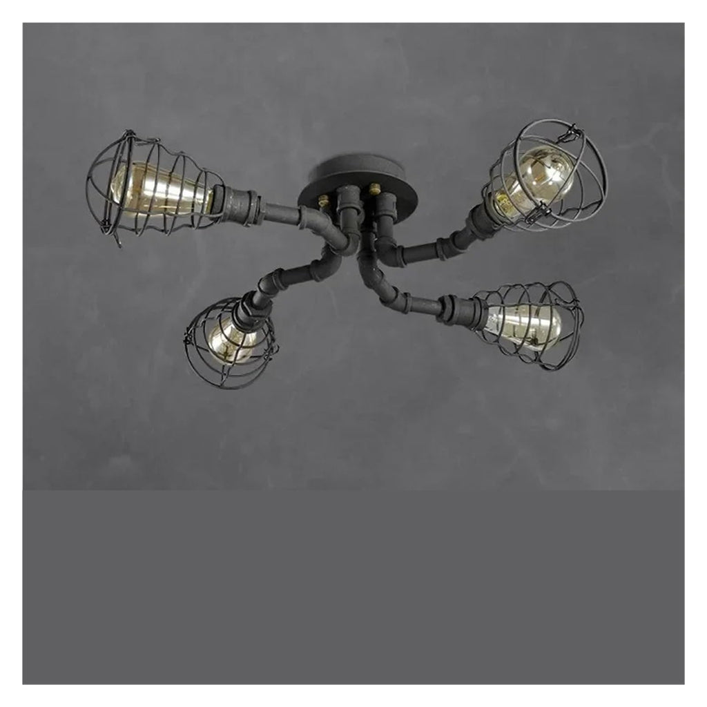 Vintage Iron Light Water Pipe Ceiling Light Fixture Creative Retro Nostalgia Light,Foyer