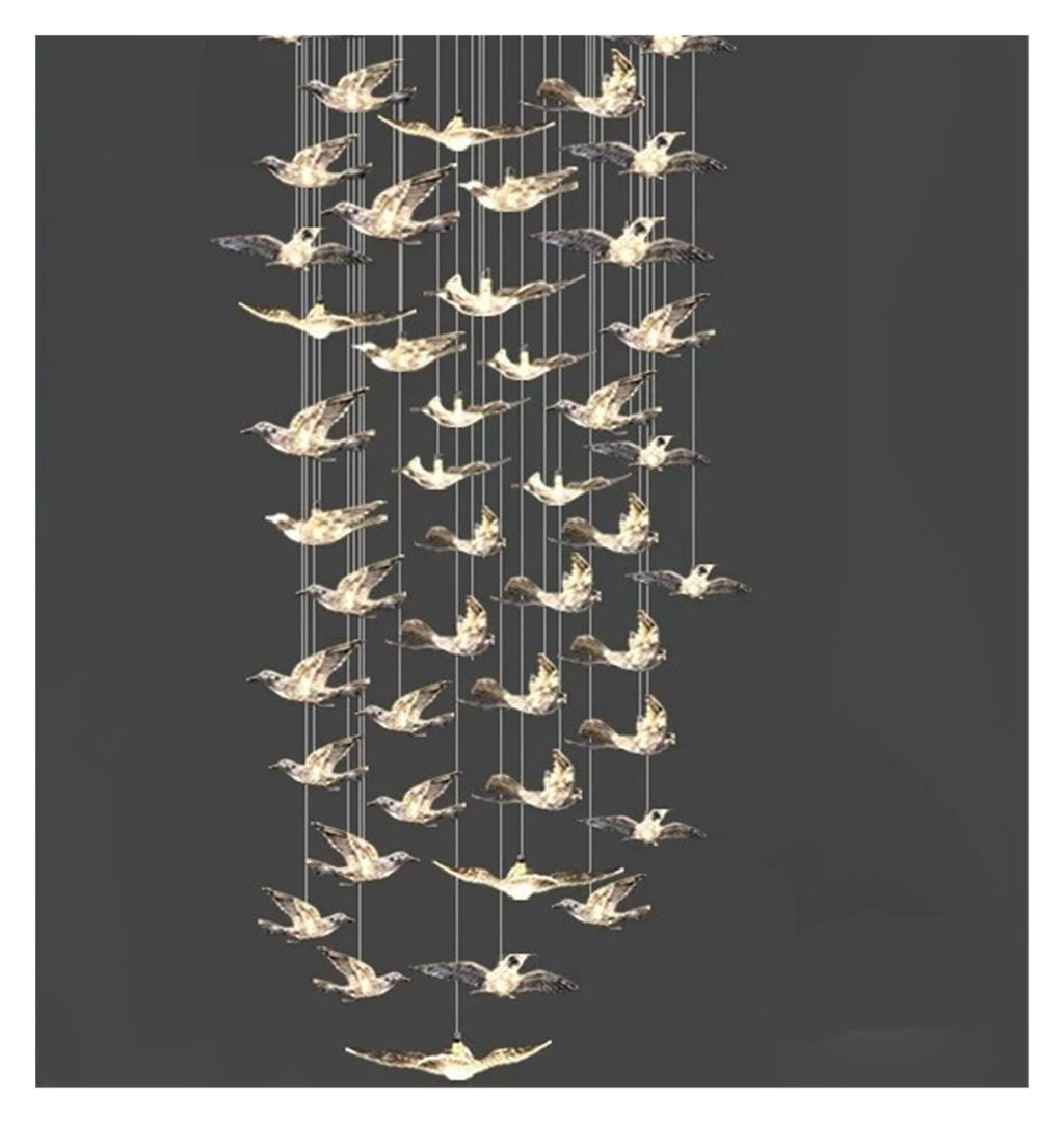 Modern Spiral Light Long Chandelier Luxury Living Room Lighting