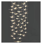 Modern Spiral Light Long Chandelier Luxury Living Room Lighting