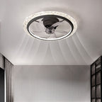 White/Black/Gold Copper Motor Light Fan Integrated Flush Mount Ceiling Lighting Fixture Led Ceiling Fan 3 Coltemperature Smart Remote Control Modern Ceiling Lamp for Living Room Bedroom/K/23