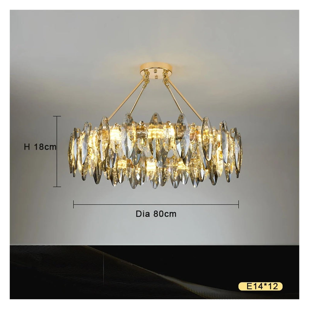Postmodern Fashion Chandelier Light LED Crystal Lustre Vintage Dimmable Pendant Lamp for Bedroom Living Room,Eye-catching