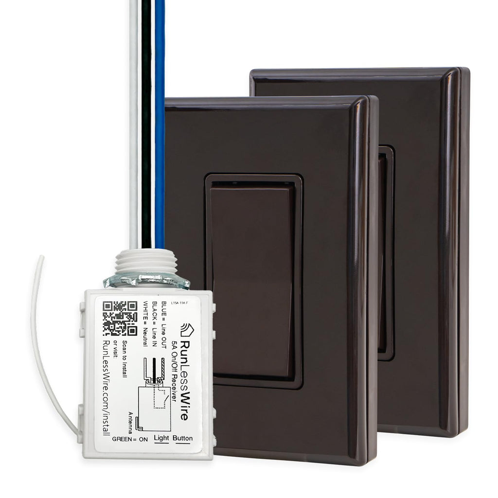 2 Fixture Battery-Free Wireless Light Switch Kit - Light Almond