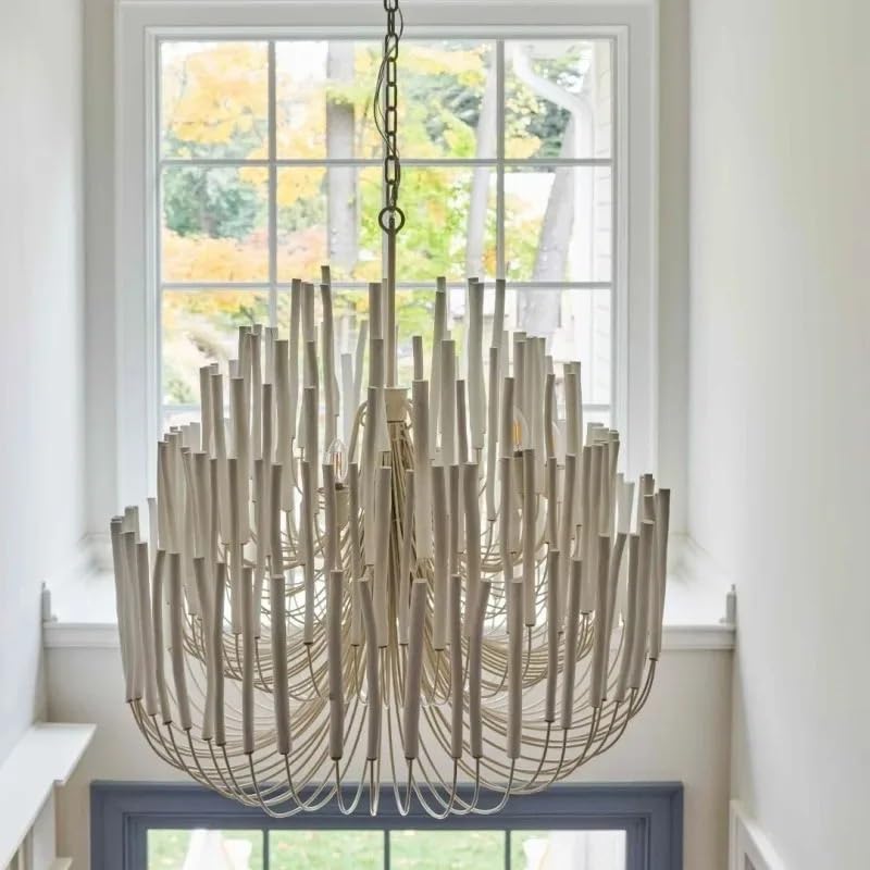Pendant Lights, Modern Chandelier Log Branch LED Pendant Lamps for Living Room Dining Table Loft Stair Duplex Villa Lustre Suspension Luminaire(White,3 Color_DIA80CM)