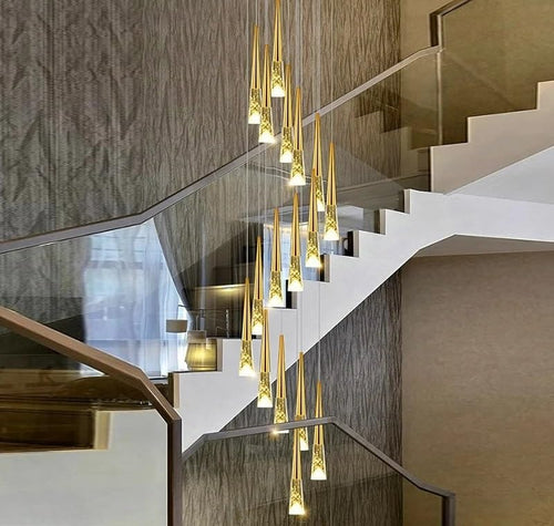 Chandelier, Modern Home Decoration Crystal Chandelier, Stair Pendant Lamp, Living Room Lights, Interior Lighting(68 Heads,Dimming)