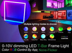 2x2 FT RGB Multicolor Edge-Lit Frame LED Panel Lights Remote & App Controlled 40W 4400lm Color Changing LED Panel Light Smart 2.4G+Bluetooth Drop Ceiling Light with (6 Pack)