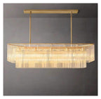 Nordic Glass Rectangle Ceiling Chandeliers Big Large Hanging Lights,Sleek