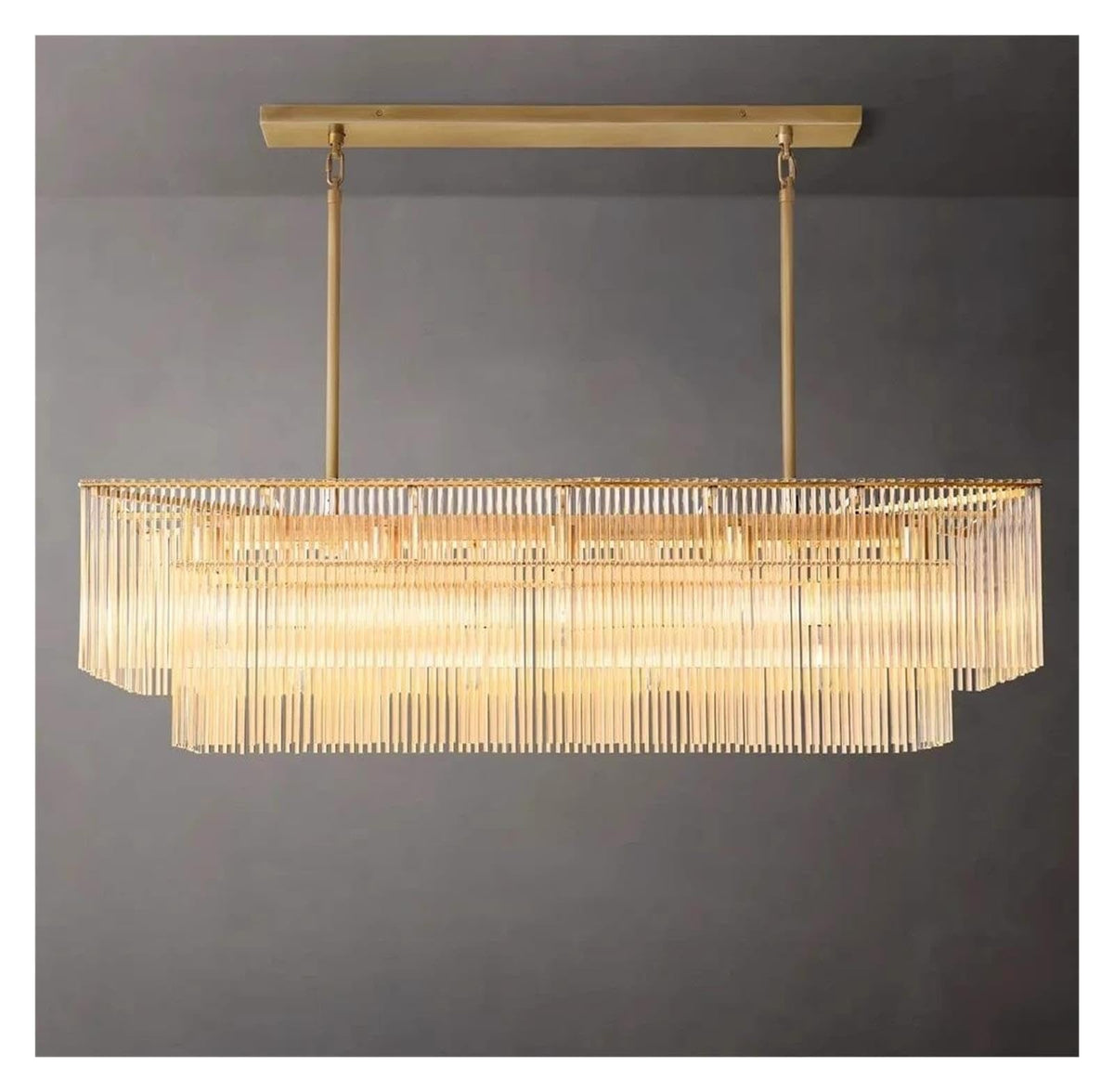 Nordic Glass Rectangle Ceiling Chandeliers Big Large Hanging Lights,Sleek