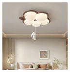 Wooden Color Cream Ceiling Lamp Bedroom LED Chandelier Lighting Stylish