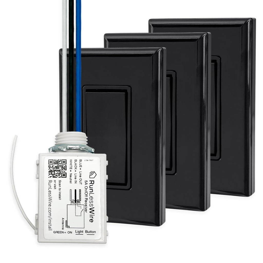 2 Fixture Battery-Free Wireless Light Switch Kit - Light Almond