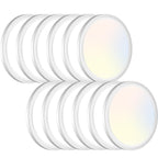 8PACK LED Flush Mount Ceiling Light Fixture, 3000K-4000K-6500K & 150W Equivalent Modern Kitchen Recessed Ceiling Lamp 24W 3200Lm 12Inch Closet Round Surface for Bathroom Laundry Bedroom Hallway