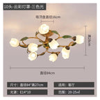 Vintage Flush Mount Ceiling Light Glass Shade Chandelier Antique Iron Metal Fixture,Practical