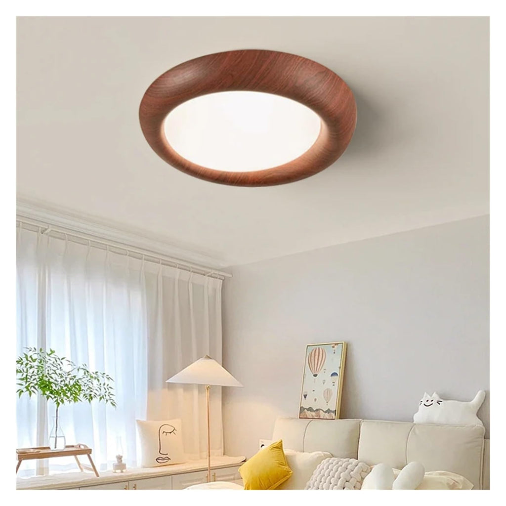 - LED Ceiling Light Wooden Acrylic Resistant to Blue Light Log Color Lamps Bedroom Study Hallway Decorative Fixture,Pendant