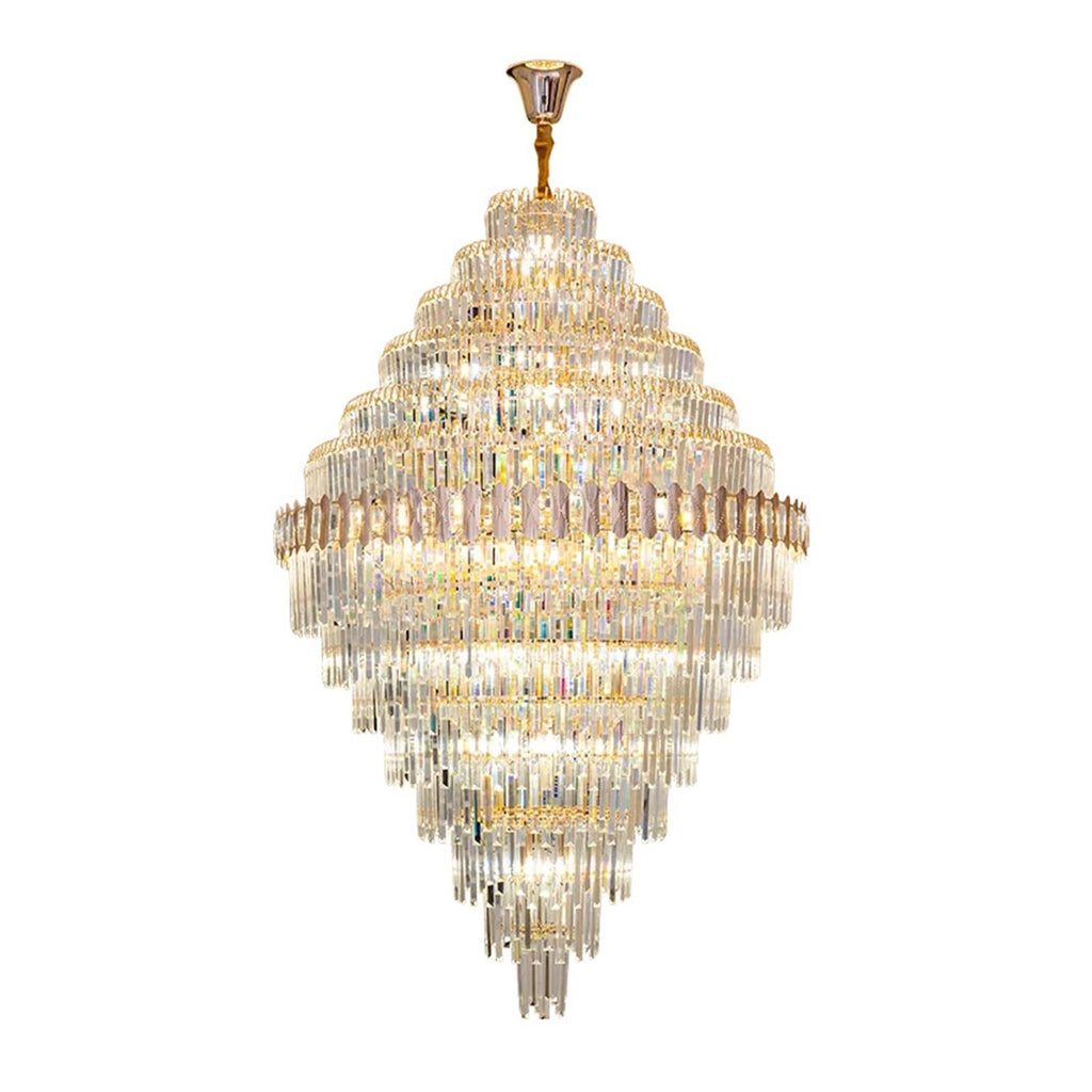 Villa Living Room Light Staircase Light Minimalist Duplex Building Mezzanine Mid Rise Light Luxury Crystal Pendant Light,Exquisite