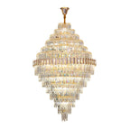 Villa Living Room Light Staircase Light Minimalist Duplex Building Mezzanine Mid Rise Light Luxury Crystal Pendant Light,Exquisite