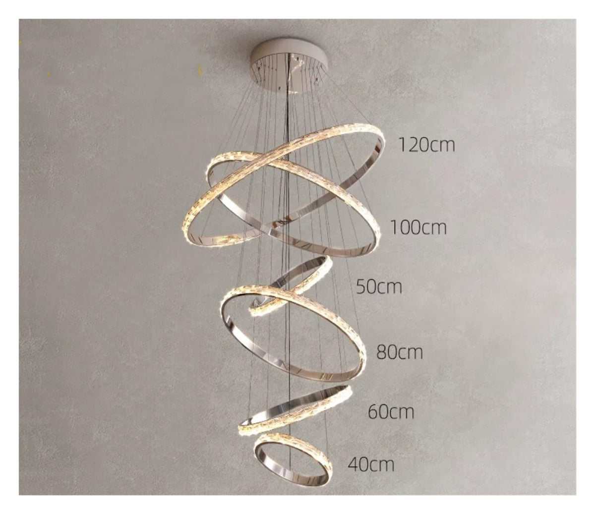 Modern Crystal Chandelier Stainless Steel Sparkling Lighting Light,Foyer