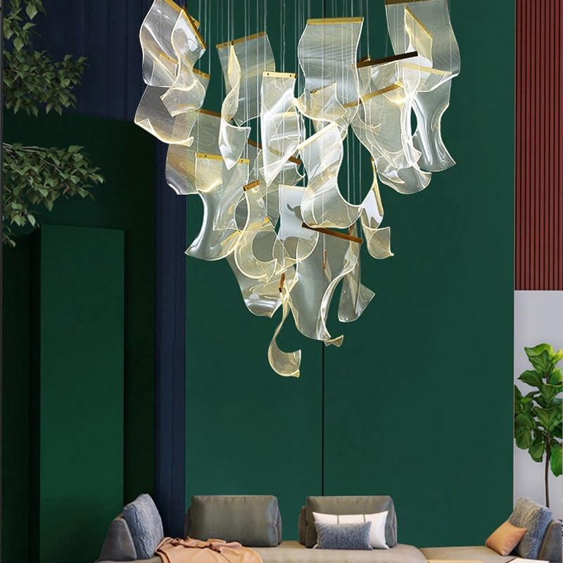Modern Led Chandelier for Dining Room Chandeliers for Living Pendant Lights for Restaurant Hanging Ceiling Lamps(Warm Light)