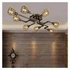 Vintage Iron Light Water Pipe Ceiling Light Fixture Creative Retro Nostalgia Light,Foyer