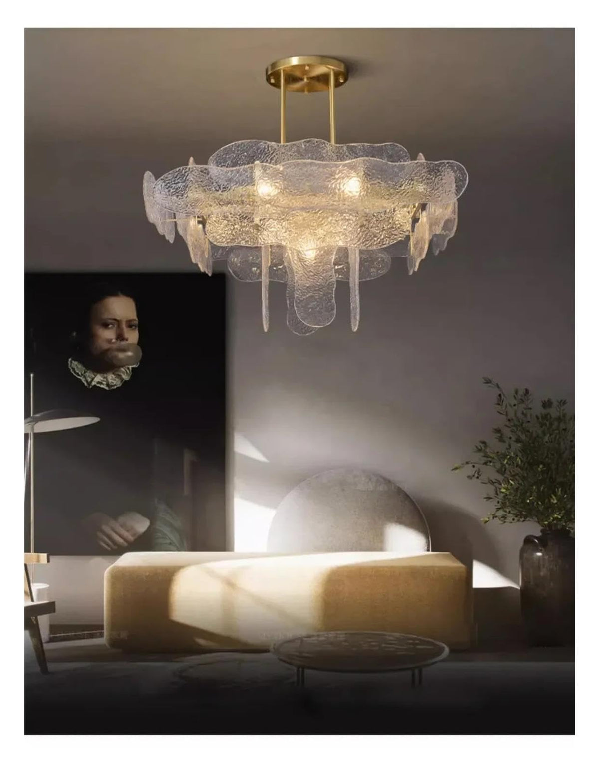 Modern Gold Water Ripple Led Pendant Chandeliers Ceiling Light,Sleek