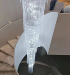 Ceiling Pendant Light, Indoor Hanging Pendant Lighting High Villa Ceiling Staircase Crystal Chandelier Living Room Tv Cabinet Hang Lamp Led(D32cm H300cm,White Light)
