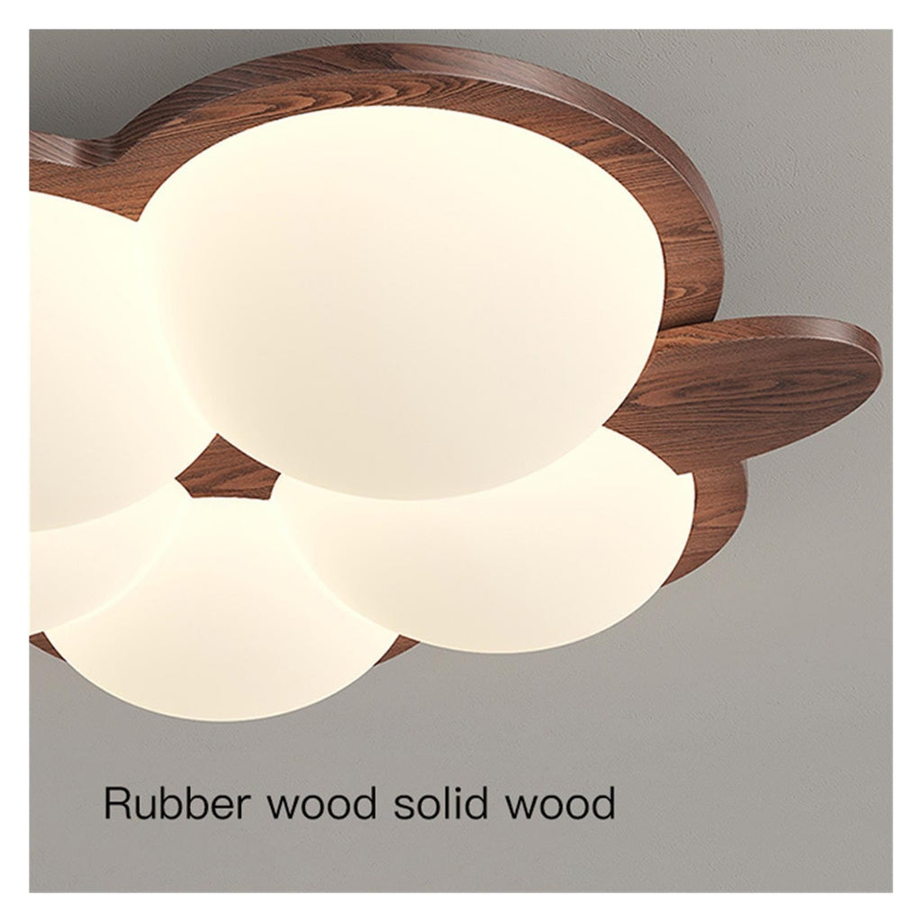 Wooden Color Cream Ceiling Lamp Bedroom LED Chandelier Lighting Stylish