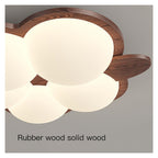 Wooden Color Cream Ceiling Lamp Bedroom LED Chandelier Lighting Stylish