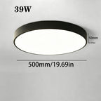 39W Black Round Smart LED Flush Mount Ceiling Light