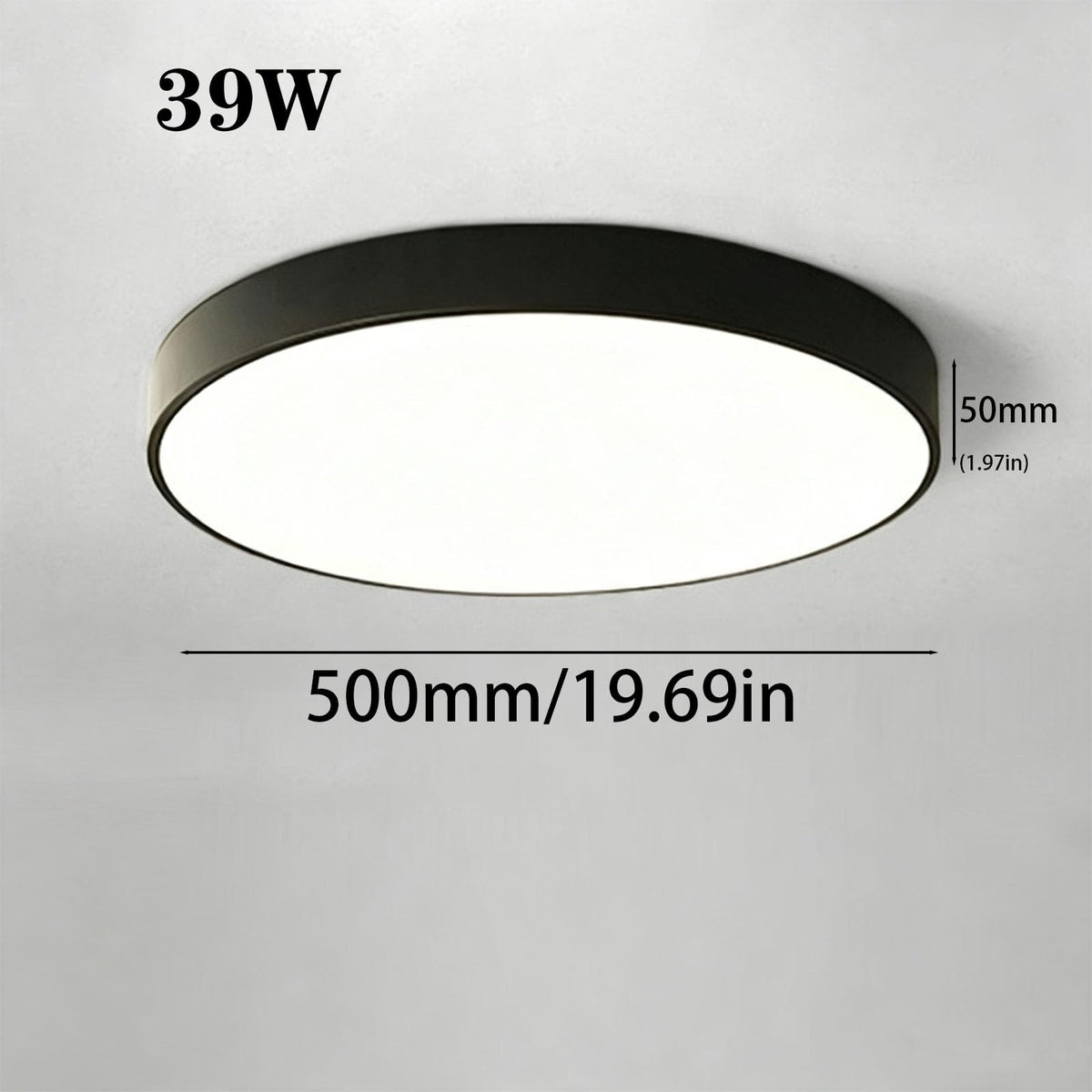 39W Black Round Smart LED Flush Mount Ceiling Light