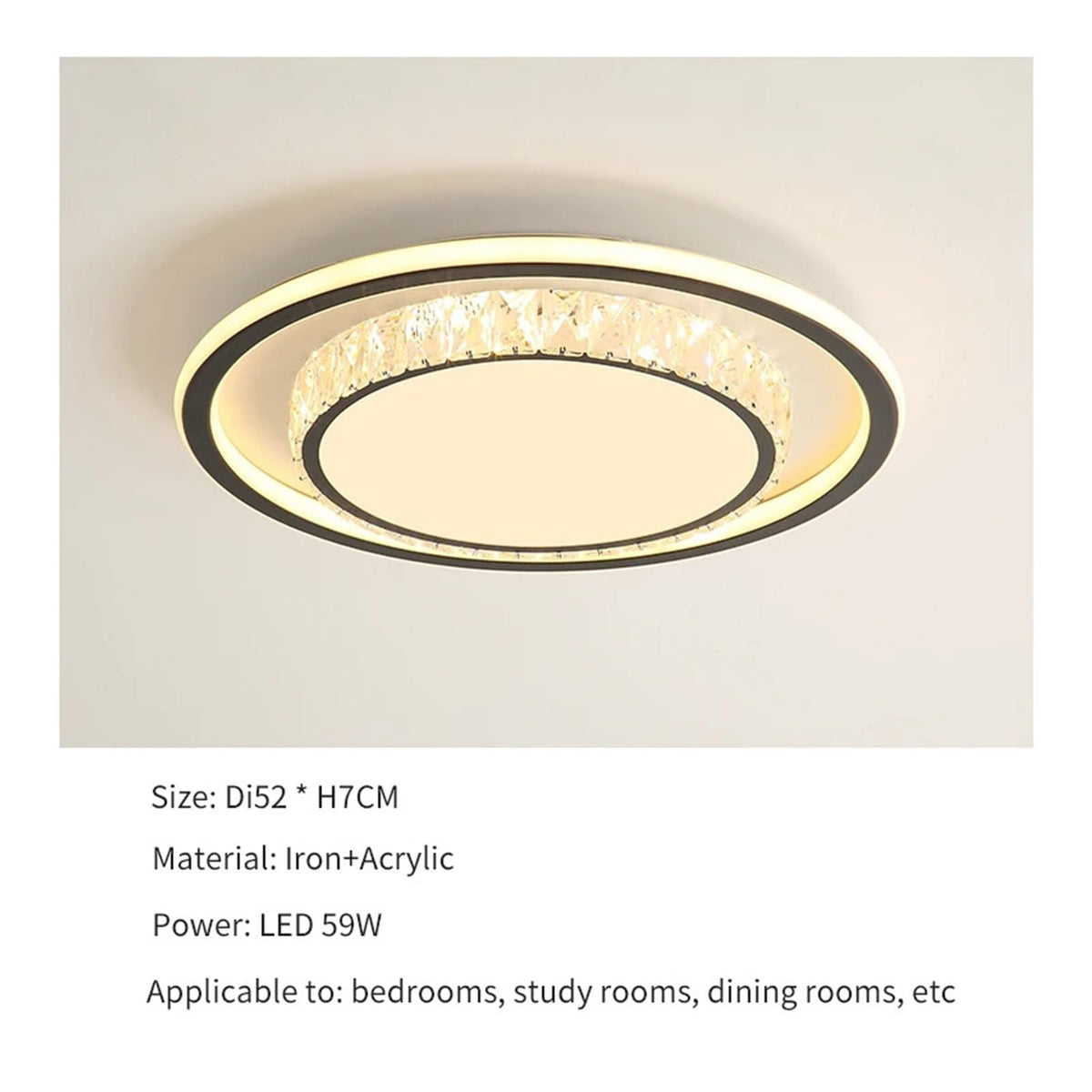 Acrylic Imitation Crystal Light Luxury LED Ceiling Light Modern Dining Room Light Fixture,Practical