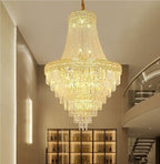 Villa Hollow Duplex Chandelier Crystal Hall Spiral Staircase Hotel Light