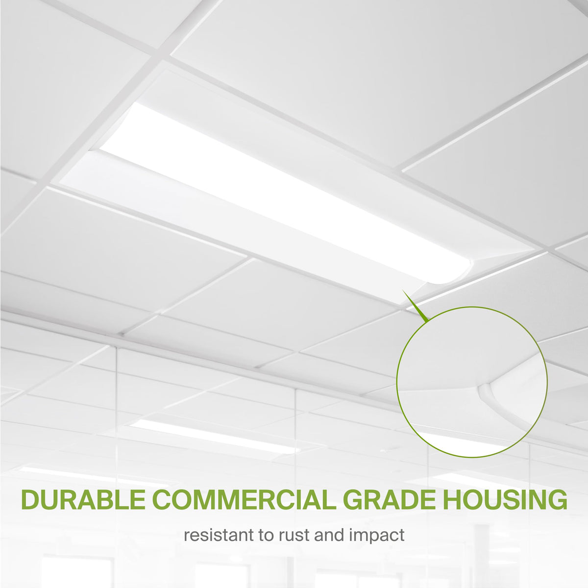 ASD 2x4 Center Basket LED Troffer Panel Light - 34/38/45W UL DLC | 6028LM 3500K 4000K 5000K Selectable Dimmable 2x4 LED Drop Ceiling Light Fixture | 2 x 4 Grid Ceiling Basket Lights, 2 Pack