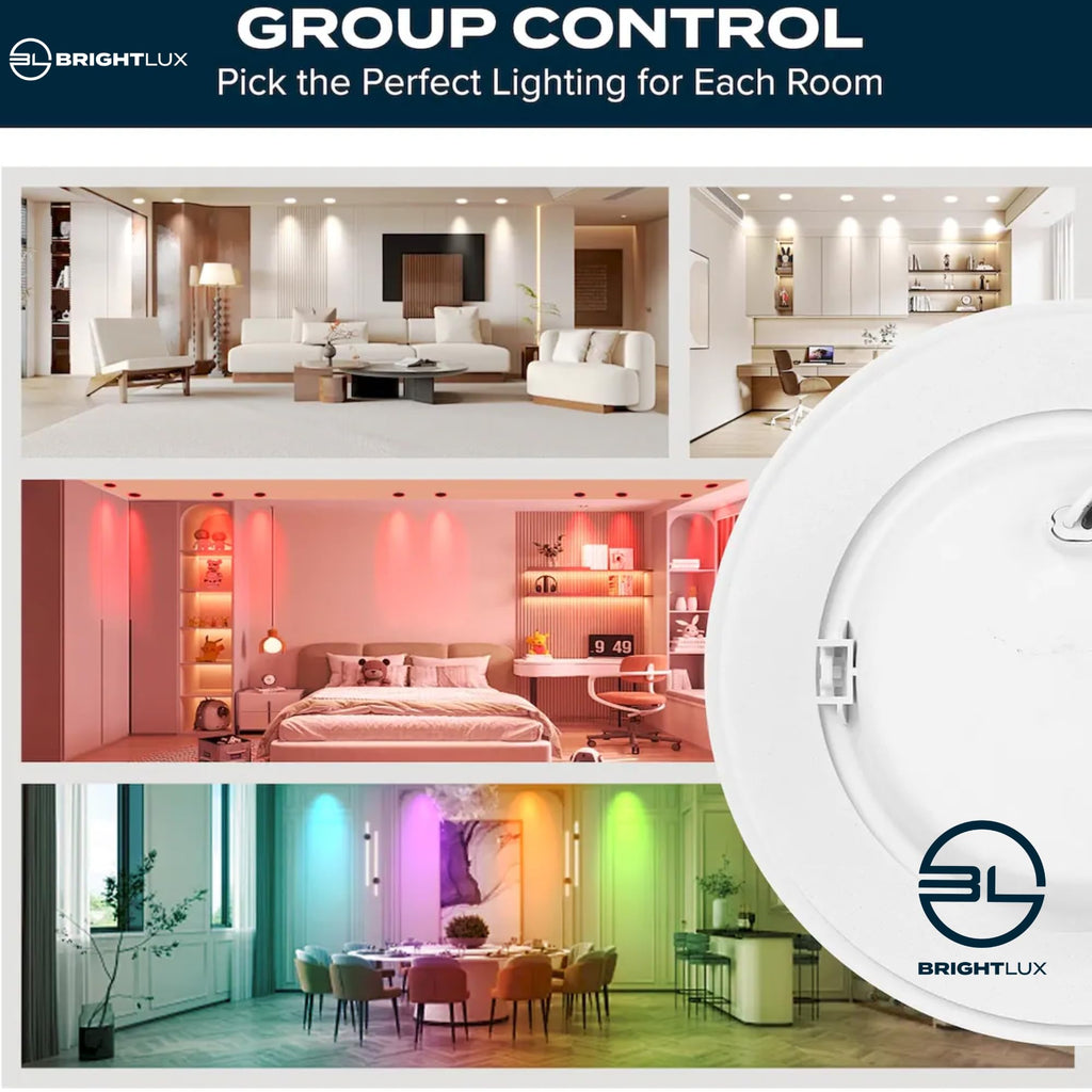 Works with Alexa and Google Home, 6 in. Smart Color Changing Nightlight Downlight 6 Pack, 12W LED Recessed Ceiling Light, App Control, 1000 Lumens, Damp Rated, BL-SNDL-CC-6IN-6PK (30 Pack)