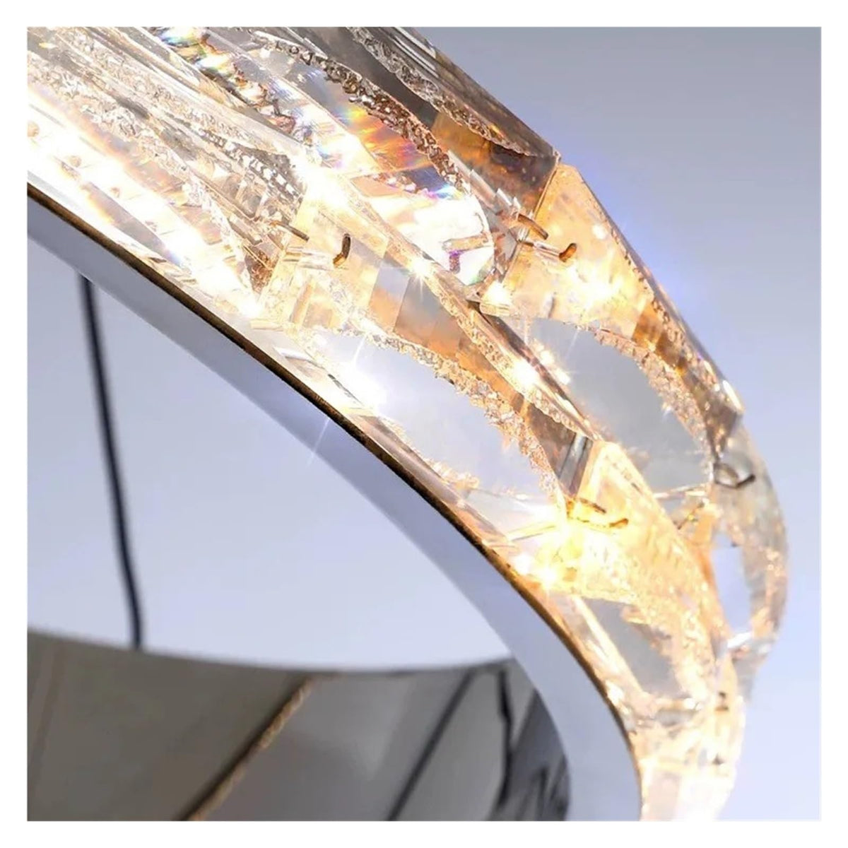 Modern Crystal Chandelier Stainless Steel Sparkling Lighting Light,Foyer