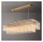Nordic Glass Rectangle Ceiling Chandeliers Big Large Hanging Lights,Sleek