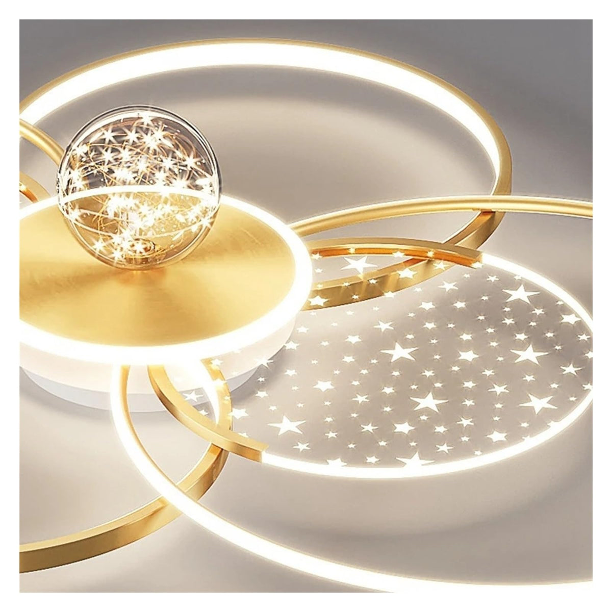 YUFENG , Modern Living Room Smart Indoor Decorative Light with Remote Control Stylish Minimalist Hall Ceiling Lamp, Black