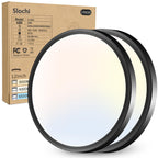 8PACK LED Flush Mount Ceiling Light Fixture, 3000K-4000K-6500K & 150W Equivalent Modern Kitchen Recessed Ceiling Lamp 24W 3200Lm 12Inch Closet Round Surface for Bathroom Laundry Bedroom Hallway