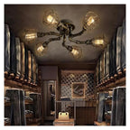 Vintage Iron Light Water Pipe Ceiling Light Fixture Creative Retro Nostalgia Light,Foyer