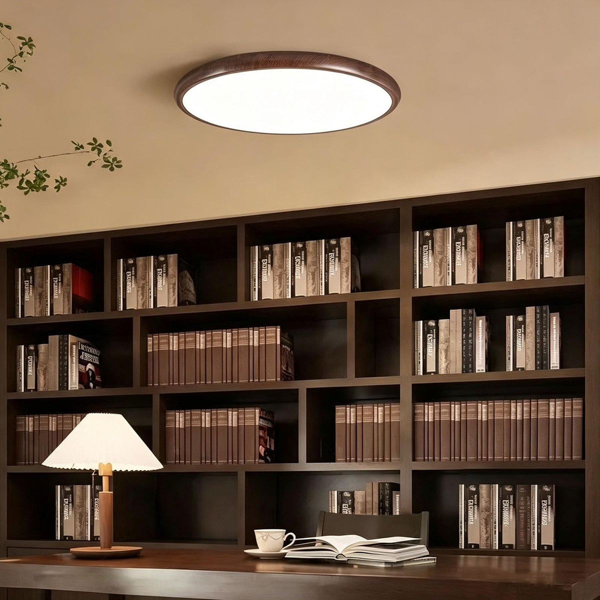 Walnut Ceiling Light, 3 Color Temp, Wall Switch, 1 Pack