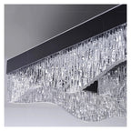 Wavy Square Round Crystal Flush Mount Ceiling Light Glass LED