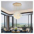 Nordic Modern Style Brass Large Ceiling Chandelier Marble Light