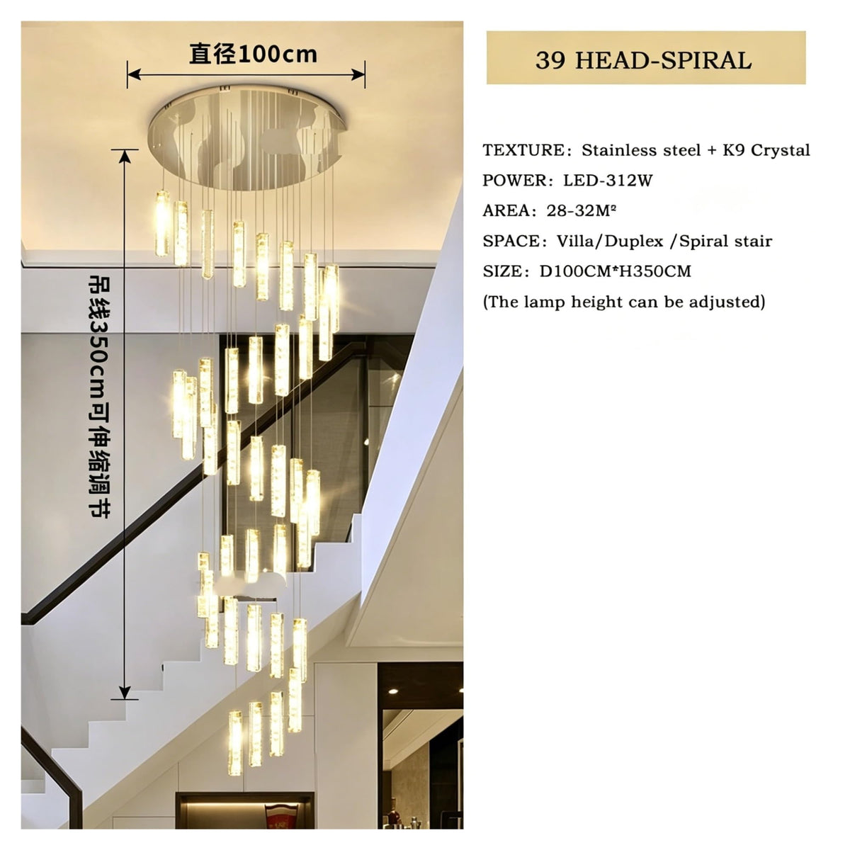 Modern Style Crystal Chandelier Living Room Light Chandelier Light Gold